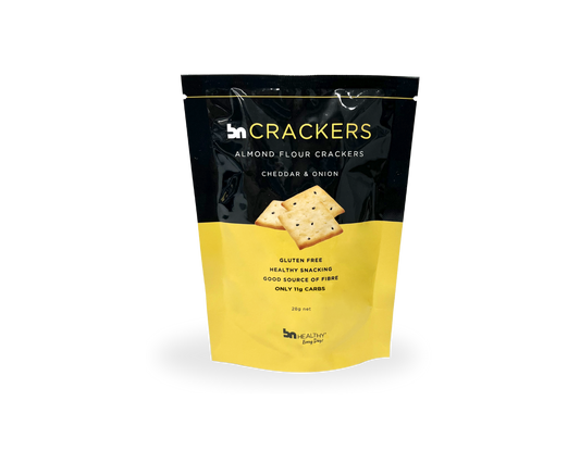 BN Crackers - Cheddar & Onion Almond Flour Crackers (6 Pack)